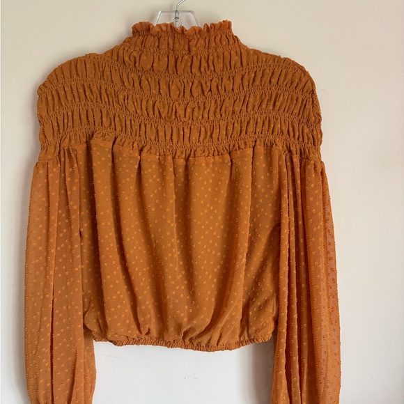 Astr Tops - Astr Rust Smocked Blouse size XS orange